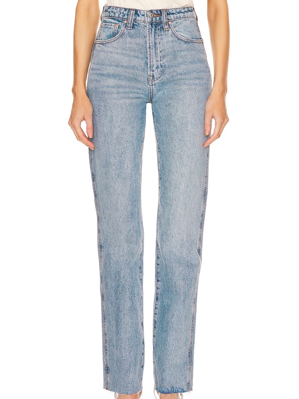 GRLFRND Sarah Super High Rise Straight Jean - Wave Hill